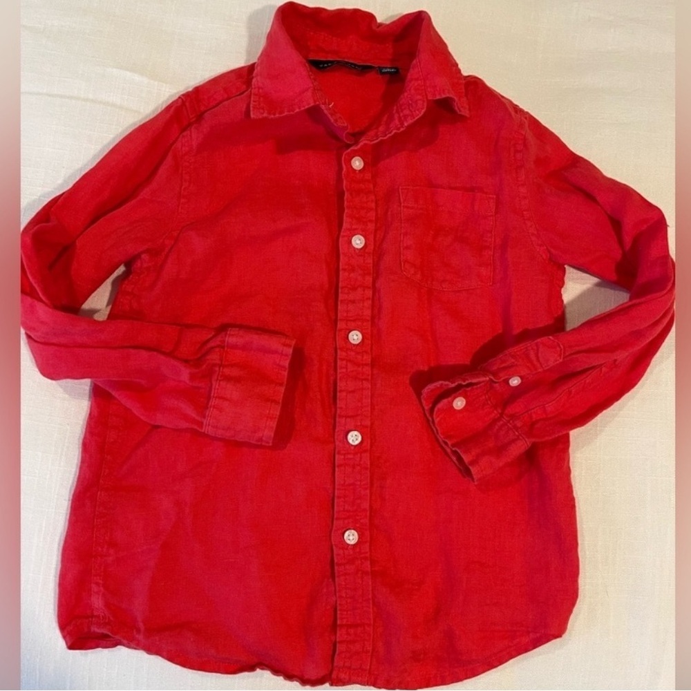 Janie and Jack Red Button Down Shirt
